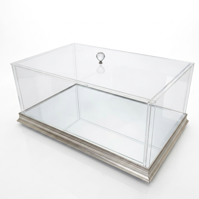 Pleksi Cam Sandık – Plexiglas Truhe für Çeyiz in Silber