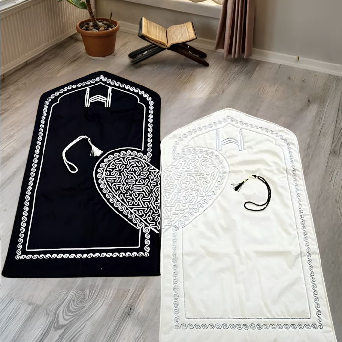 Kalplı Çift Seccade - Gebetsteppich-Set für Paare