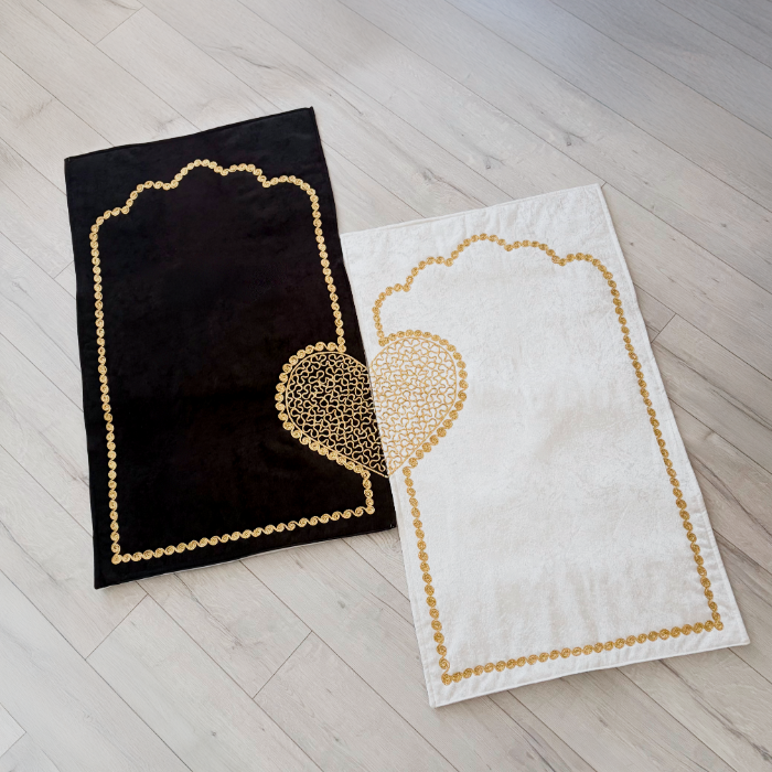 Kalplı Çift Seccade - Gebetsteppich-Set für Paare