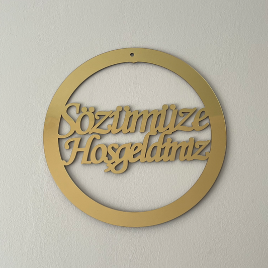 Plexiglas Türschild Deko - Kapı Süsü - Sözümüze Hoşgeldiniz