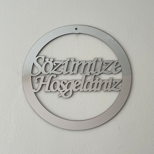 Plexiglas Türschild Deko - Kapı Süsü - Sözümüze Hoşgeldiniz