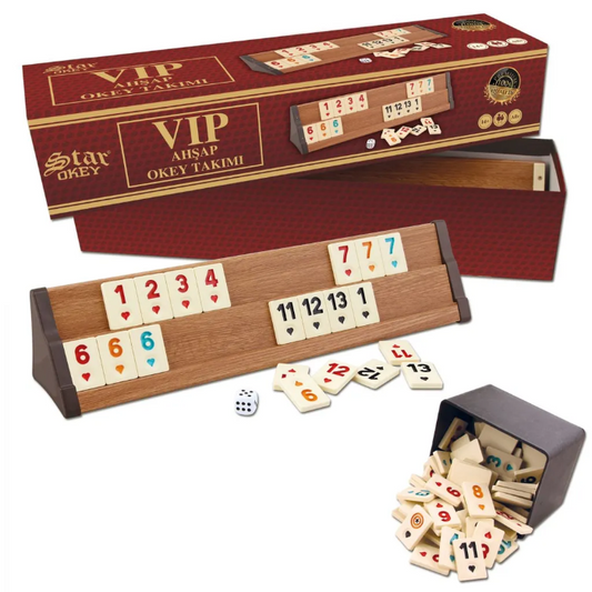 STAR V.I.P Holz Rummikub Set - Okey Takimi