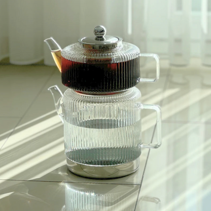 Zoha Stripe XL Induktion Glas Teekanne