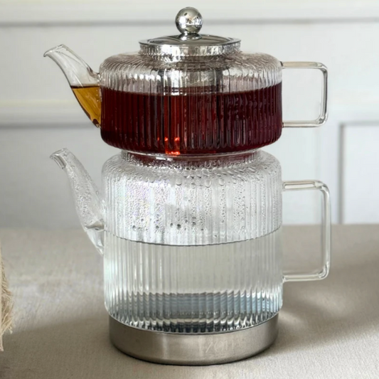 Zoha Stripe XL Induktion Glas Teekanne
