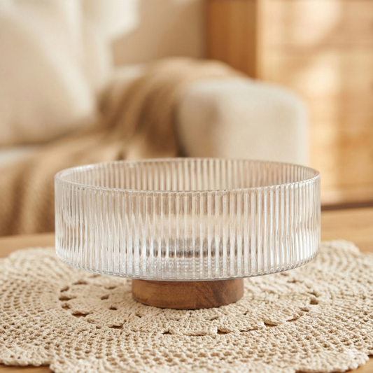 Terra Bowl Akazienholz Glasschüssel