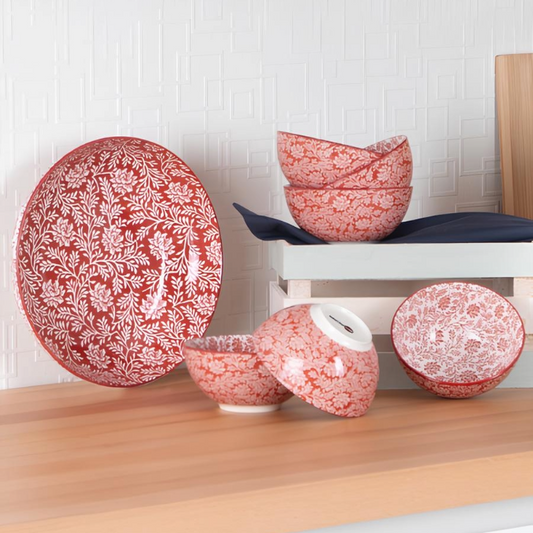 Acar Tiffany 7-teiliges Schalenset, Rot