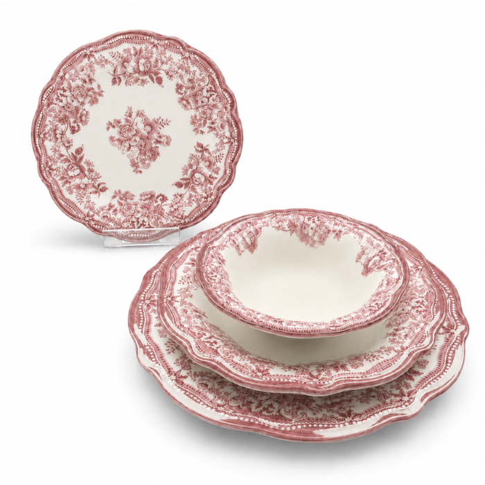 Vintage Fulya Red Porzellan-Tafelservice für 6 Personen