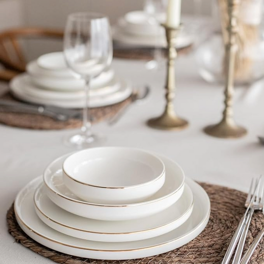 Zoha Pure Gold Porzellan-Tafelservice für 6 Personen