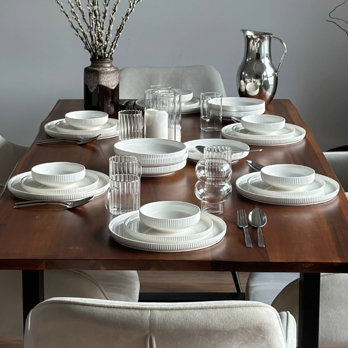 Zoha Relief Porzellan-Tafelservice für 6 Personen